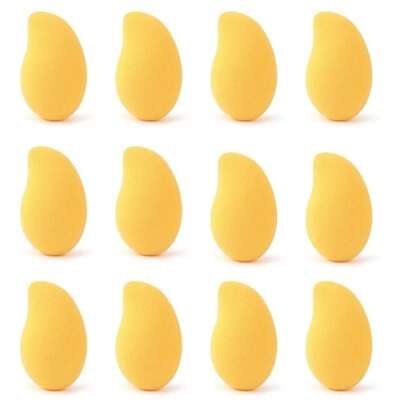 Kit 12 Esponjas de Maquiagem Formato Manga/Toque Macio Aplicação Uniforme Para Base/Corretivo e Pó