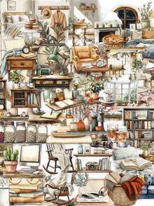 50pcs Alleyway Home Cartoon Creative PET Material Stickers Transparent Waterproof DIY Journaling Supplies Personalized Phone & Notebook Decorative Stickers For Ins - Multicolor - View 8