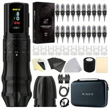 XNET Bestia 1Set Wireless Tattoo Machine Kit 20pcs Cartridges Completed Set 2400mAh LCD Screen Battery Makeup Rotaty Pen For Tattoo - Multicolor - View 11