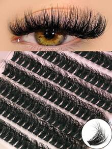 160/180/190/200pcs C Curl Individual Eyelashes DIY Eyelash Extensions Lash Clusters Mix Natural Long False Eyelash Extenstions Curly Lash Makeup - Black - View 2