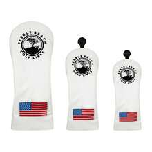 白色皮革高尔夫球杆头套，防水，高尔夫配件及礼品 - 白色 - 查看 8