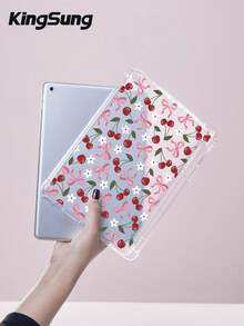 Kingsung 1个樱桃蝴蝶结图案彩色平板电脑保护套，兼容第十代Kindle Air 11英寸（M3）2025、Mini 4/5/6/7，以及Kindle Paperwhite第十二代2024、Tab P11等型号。保护套四角防震，轻巧便携。 - 彩色 - 查看 3