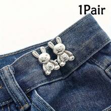 Detachable Rabbit Design Waist Button, Denim Waist Extender Adjustable Elastic Waist Button - Multicolor - View 21