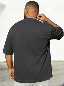 1XL-6XL 220-440lbs Men's T-Shirt, Plus Size Casual Crew Neck Short Sleeve T-Shirt, Suitable For Outdoor Sports, Versatile, Slim Fit, Fresh And Energetic, Ideal Gift For Husband And Boyfriend - Dark Grey - View 7