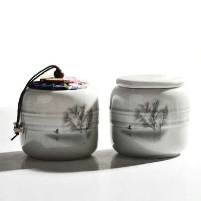 （1个陶瓷骨灰盒 + 1个定制礼盒）陶瓷宠物骨灰盒，适用于宠物和人类 - 优雅密封防潮纪念品，多用途，工艺精湛，釉面光滑，宠物纪念品