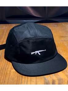 Black Graphite Five Panel Cap On - 黑色AK - 查看 1