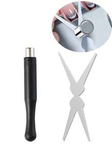 Professional Magnetic 3D Cat Eye Effect Nail Art Wand - Easy-To-Use Manicure Tool For Creating Long-Lasting Holographic & Glitter Gel Designs, Salon & Home DIY Nail Kit Essential With Iron Tool - Black - View 10