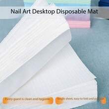 Disposable Japanese Manicure Desk Mat, Waterproof Anti-Fouling Double-Sided Absorbent Cleaning Pad, Hand Rest Mat - White - View 3