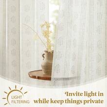 Linen Curtains For Bedroom Living Room Sage Green Farmhouse Boho Curtains 84 Inches Long Geometric Striped Patterned Mudcloth Grommet Top Rustic Window Drapes 2 Panels Green On Beige - 52Wx84LPackof2Green - View 3