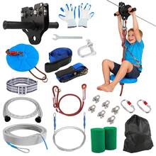 GCCSJ Zipline Kits For Backyard,Outdoor PlaygroundZipline For Backyard Kids And Adults200FTUp To 400 Lbs - Upgraded Quick Tightening System,Removable Trolley,Height Adjustable Thickened Seat,Outdoor Kids Play Equipment,The Best Birthday Gift For A Child - 200FT - View 11