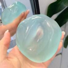 1pc Moldable Slow Rebound Blue Coconut Oil Handmade Squeezing Ball, 6cm Round Malt Stress Relief Squeeze Toy, Suitable For Ideal Holiday Gifts, Fun & Cute Gifts, Birthday Gifts, Easter Gifts, Halloween Gifts, Christmas Gifts, Party Favor Filler - 彩色 - 查看 4