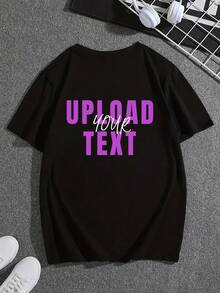Men's Exclusive Text Graphic Black Customized T-Shirt - Black - View 1