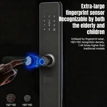 Capacitive Fingerprint Smart Door Lock With Handle & Keypad (Including Key And Card)  – No More Lost Keys,Keyless Entry & Remote Access,Auto & One Touch Lock | Digital Smart Door Locks | Easy Installation | IP54 Waterproof Suitable For Homes, Rooms - Black - View 9