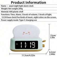 Desk Decor Toaster Lamp, Rechargeable Small Lamp With Smile Face Toast Bread Cute Toaster Shape Room Decor Night Light For Bedroom, Bedside, Living Room, Dining, Desk Decorations, Gift - 1 - View 9