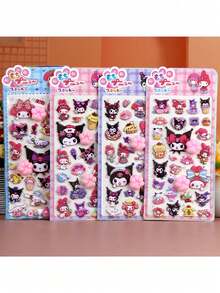 Cute Decorative Stickers, Suitable For Water Bottles, Phone Cases, Planners, Cartoon Style, Squeeze Stickers For DIY, Perfect As Holiday Gifts Or School Supplies, Adorable And Elegant Design - Multicolor - View 5