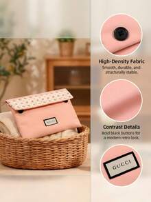 Gucci Bolsa de cosméticos de lona rosa de 8.5" L X 6" H X 2" W, estilo dulce - Rosa - Ver 6