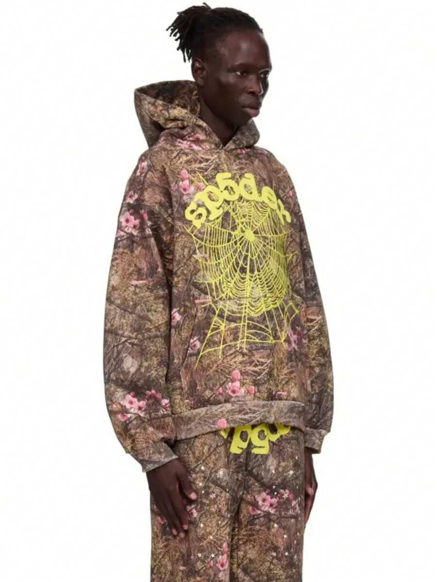 Spder5 Beluga Hip Hop Spider Hoodies Set Y2k Hoodie Tracksuit Pullover Sweatshirt For Women Men Matching Hoodies Street Suit Two-Piece Set All Over Print Animal Cut & Sew Casual Cute Drawstring Conjunto Para Mujer - 迷彩 - 查看 1