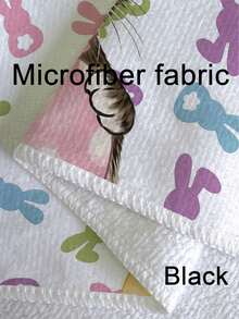 2条猫咪兔耳图案厨房毛巾，复活节主题，可作厨房擦手巾、茶巾等使用。 - 白色 - 查看 5