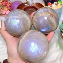 月光石球体镶嵌日光石，矿物光泽，纯净水晶，独特的节日礼物和完美的家居装饰品。 - 彩色 - 查看 8