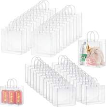 40PCS Bolsas de Regalo de PVC Transparente con Asas, 20x16x7/20x20x8, Bolsas de Regalo de Plástico Transparente Reutilizable con Botón, para, Compras - 20 - Ver 1