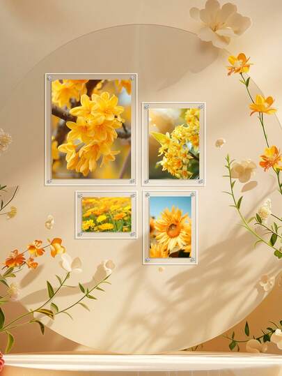 1pc Acrylic Photo Frame, Tabletop Or Wall Mounted, Creative Sofa Background, Wall Decor, Postcard, Desktop Photo Frame, Living Room Decoration, Wall Photo Frame