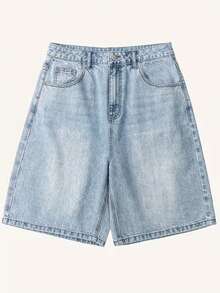 Quần short denim ống đứng thời trang dành cho thanh thiếu niên - Rửa nhẹ - Xem 4