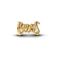 时尚欧美金色青铜色玻璃蝴蝶吊坠珠，蓝色花朵珠，适配925镀银原创DIY手镯，女士珠宝礼品 - 彩色 - 查看 19