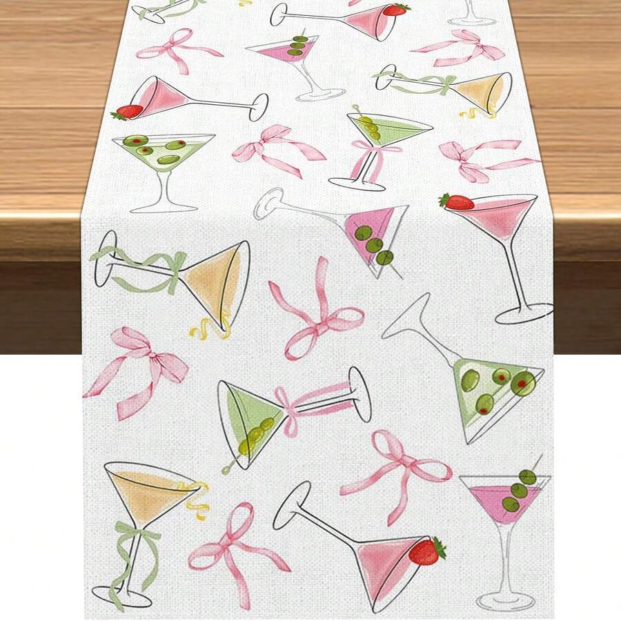 1PC Spring Table Runner A Tini Bit Old Birthday Party Decoration Bow Bachelorette Bridal Shower Home Island Decor (33 Cm X 183 Cm) - Multicolor - View 1