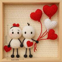 2 Stücke Häkel-Set für Anfänger zum Valentinstag, Häkel-Set für Erwachsene Anfänger mit Schritt-für-Schritt Textanleitungen, Paar DIY Strick-Set, süße Lustige Dekorationsornamente für Zuhause, Geschenke zum Geburtstag, Valentinstag und Ostern - Paare - Übersicht 4