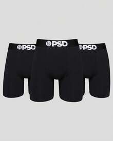 PSD Men's Boxer Briefs Solids 3 Pack, Black -  Underwear - Men's Boxers, Men's Underwear - Men Boxers Basics - màu đen - Xem 1