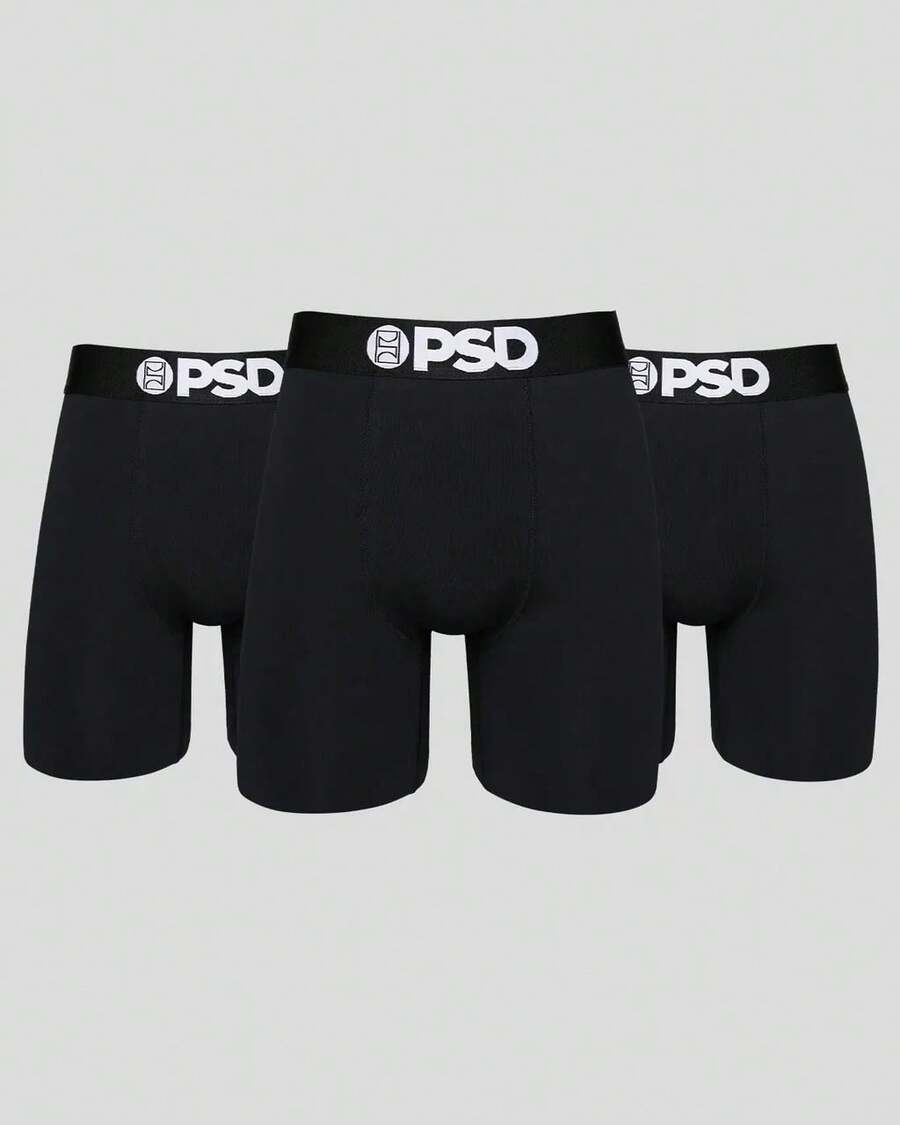 PSD Men's Boxer Briefs Solids 3 Pack, Black -  Underwear - Men's Boxers, Men's Underwear - Men Boxers Basics - màu đen - Xem 1