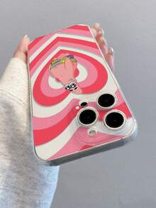 SPONGEBOB 1pc Fashionable Creative Heart Wave Tie-Dye Pattern Shockproof Transparent Phone Case Compatible With Samsung/Compatible With Iphone 11/12/12 Pro Max/14 Pro Max/15/15 Pro/16/16 Pro Max/17 And Other Models - Multicolor - View 6