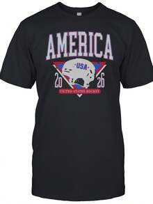 America United States Hockey Helmet 2026 Shirt - màu đen - Xem 1