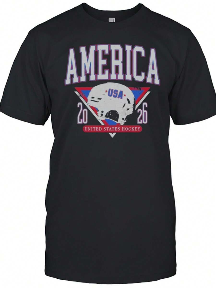 America United States Hockey Helmet 2026 Shirt - màu đen - Xem 1