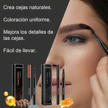EELHOE Lápiz de cejas de cuatro puntas, resistente al agua, de larga duración y antimanchas, maquillaje para cejas de 2 colores, fácil de usar, da forma natural a las cejas. - Marrón - Ver 5
