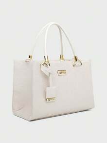 Kit Bolsa feminina Grande Luxo + Bolsa Media Casual Carteira - Branco - Visão 5