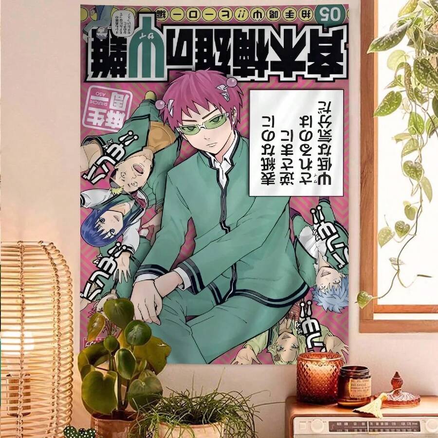Saiki K Poster Saiki K Disasterus Life Saiki Kusuo Japanese Anime Wall Tapestry Home Decoration Hippie Bohemian Decoration Decor - 1PC - Xem 1