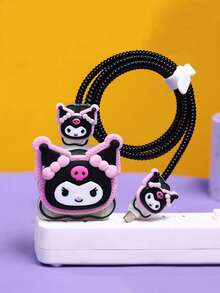 SANRIO Shockproof Cartoon Character Soft Protective Charging Case With Wave Design Durable And Dirt Resistant Extends Lifespan Of 20W Fast Charging Cable And Adapter Compatible With Apple Phones For Women Birthday Gift - Multicolor - View 6