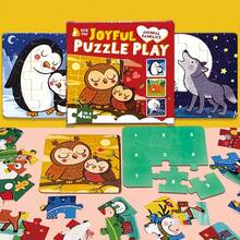 beartale 36pcs 4-In-1 Children's Puzzle Set, Including Transportation, Animals, Dinosaurs, And Space Themes, Suitable For Preschoolers Montessori Educational Games, Developing Coordination And Hands-On Ability, Parent-Child Interactive Game - Multicolor - View 6