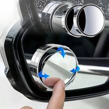 2PCS Round HD Glass Convex Rear View Mirror With Frame 360 Wide Angle Side View Mirror Accessories With Self Adhesive Back  For Car SUV And Trucks - 2PCS - View 2
