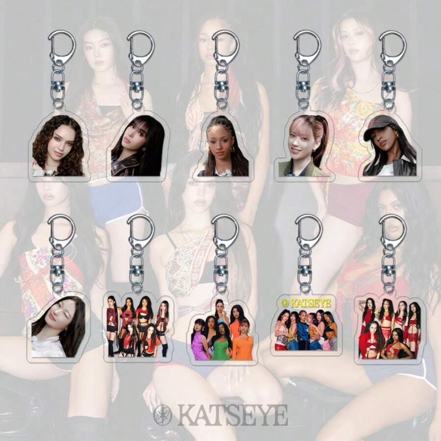 KATSEYE 钥匙扣，Sophia、Lara、Chanelle、Daniela、Yoonchae、Manon，Kpop 粉丝周边商品，新专辑及歌曲，偶像周边，朋友生日礼物，亚克力 2D 钥匙扣，演唱会应援灯周边，情人节礼物，小礼物，收藏品 - 彩色 - 查看 1