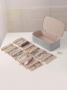 Portable Jewelry Box, Velvet Jewelry Bag, 12-Piece Portable Jewelry Organizer Box For Earrings, Rings, Bracelets, Necklaces - Multicolor - View 11