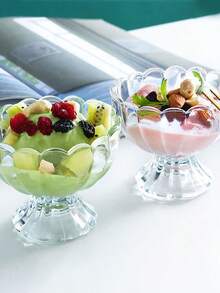 1个冰淇淋碗，花瓣透明玻璃杯，莲花冰淇淋杯，玻璃甜点碗，冰淇淋杯，沙拉和小吃碗，迷你碗，玻璃餐具，厨房用品，学习用品，返校季 - 创意冰淇淋杯，适用于家庭、奶茶、甜点、酸奶、沙拉 - 無色 - 查看 6