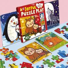 beartale 36pcs 4-In-1 Children's Puzzle Set, Including Transportation, Animals, Dinosaurs, And Space Themes, Suitable For Preschoolers Montessori Educational Games, Developing Coordination And Hands-On Ability, Parent-Child Interactive Game - Multicolor - View 7