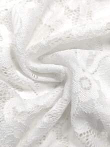 Đầm ngắn ren xuyên thấu, khoét rỗng, bất đối xứng, xếp tầng, gợi cảm và thời trang, hàng mới về mùa xuân/hè, trang phục đi biển cho nữ. - trắng - Xem 5