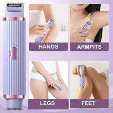 Women's Dual-Head Bikini Trimmer & Body Hair Remover 2-In-1, USB Rechargeable, Waterproof, Painless Electric Razor For Silky Smooth Skin. Unisex Electric Shaver For Pubic Area, Underarms, And Legs Hair Removal. Dual-Head Design Leaves No Dark Stubble. Ideal For Mother's Day Gift And Summer Essential. - 淡紫色 - 查看 5