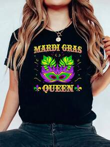 Mardi Gras Tshirt Beads Celebration-Shirt - Black - View 2