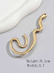1pc Fashionable Luxury Snake Wrap Ear Cuff, Versatile For Women's Daily Wear - Gold - View 5