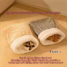 1pc Cat Sleeping Bag, Comfortable Cat Sleeping Bag, Cat Winter Sleeping Bag, Warm And Cozy Cat Sleeping Bag - Semi-Enclosed Soft Plush Sleeping Bag - Suitable For Indoor Cats - Multicolor - View 8