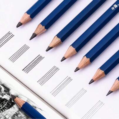 6pcs HB Wooden Pencils With Erasers, Red/Yellow Hexagon Shaped, Stationery With Sharpeners, Drawing Sketching Pencils, Learning Rewards